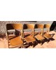 STELLA Suite de 4 chaises pliantes bois Années 60 vintage