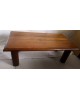 Table basse bois massif brutaliste Vintage