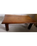 Table basse bois massif brutaliste Vintage