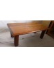 Table basse bois massif brutaliste Vintage