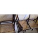 Trio de chaises pliantes en bois & cannage vintage Années 60