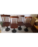 Suite de 4 véritables sièges chaises de bateau vintage