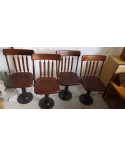 Chaises scandinaves teck pied central 1960 Set de 4