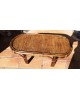 Table basse bambou et rotin 1960