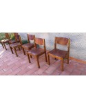Maison REGAIN Série de 6 chaises en orme et cuir Années 60