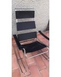 MARCEL BREUER Rocking-Chair cuir & Chrome 1950