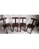 Suite de 6 chaises en orme massif circa 50 brutaliste