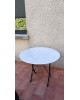 Table ronde marbre et pied fonte vintage