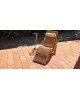 Chaise longue Transat Bain de soleil en rotin et bambou vintage