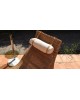 Chaise longue Transat Bain de soleil en rotin et bambou vintage