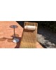 Chaise longue Transat Bain de soleil en rotin et bambou vintage