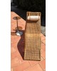 Chaise longue Transat Bain de soleil en rotin et bambou vintage