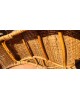 Chaise longue Transat Bain de soleil en rotin et bambou vintage