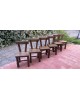 Chaises brutalistes chêne massif vintage années 50 Set de 6