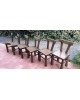 Chaises brutalistes chêne massif vintage années 50 Set de 6