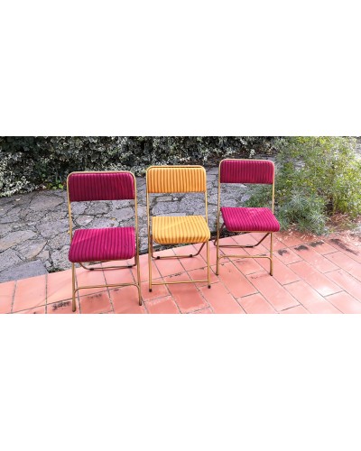 LAFUMA Chaises pliantes vintage Chantazur, France 1960 Set de 3