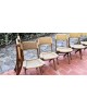 Chaises pliantes scandinaves teck  et corde style Hans Wegner 1960 Set de 6