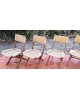 Chaises pliantes scandinaves teck  et corde style Hans Wegner 1960 Set de 6