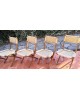 Chaises pliantes scandinaves teck  et corde style Hans Wegner 1960 Set de 6