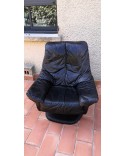 Fauteuil cuir pivotant 360°  Années 70
