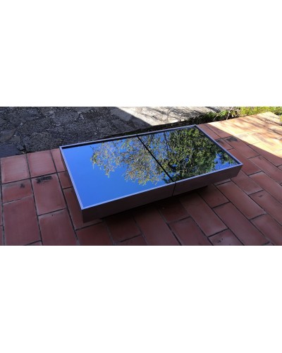 Table basse bar miroir & acier dlg Willy Rizzo Italie, 1970