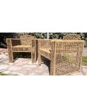 Paire de fauteuils en corde tressée 1980