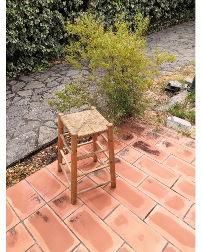 Tabouret en jonc et bouleau DLG Charlotte Perriand 1960