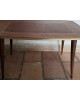 Table basse Bois laqué bicolore pieds compas années 70