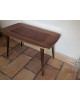 Table basse Bois laqué bicolore pieds compas années 70