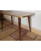 Table basse Bois laqué bicolore pieds compas années 70