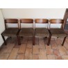 Suite de 4 Chaises scandinaves vintage en teck années 70