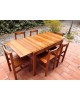 Ensemble repas: Table & 6 chaises en pin massif Années 80