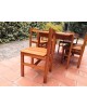 Ensemble repas: Table & 6 chaises en pin massif Années 80