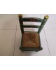 chaise enfant bois et paille vintage