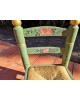 chaise enfant bois et paille vintage