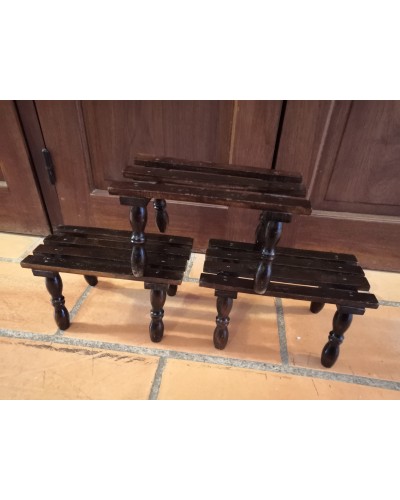 Marche pied repose pied bois tabouret brutaliste vintage