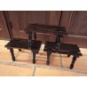 Marche pied repose pied bois tabouret brutaliste vintage