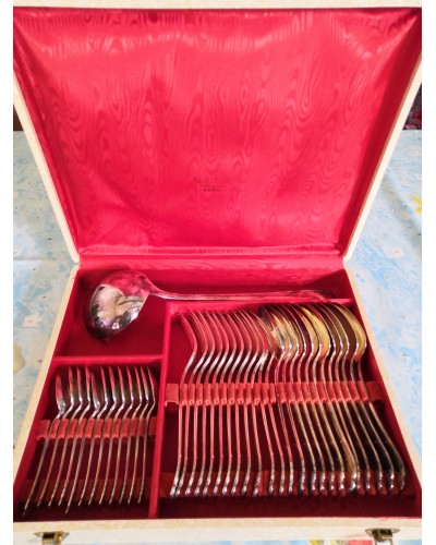 Fleuron (Christofle) ménagère en métal argenté - 37 pièces/12 personnes Vintage Années 70
