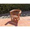 Fauteuil enfant rotin vintage 1960