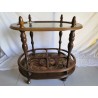 Desserte bar table sur roulettes bois décor  vintage années 60/70