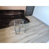 Table basse acier chromé et verre vintage italie années 70