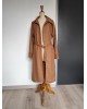 Manteau long vintage en laine avec ceinture couleur camel 36/40