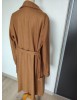 Manteau long vintage en laine avec ceinture couleur camel 36/40
