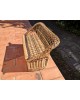 Banc coffre enfant en rotin vintage