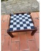 Table basse scandinave bois et céramique à damier 1960 vintage