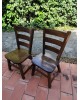 Duo de chaises brutalistes chêne massif vintage