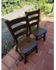 Duo de chaises brutalistes chêne massif vintage