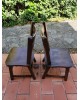 Duo de chaises brutalistes chêne massif vintage