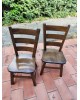 Duo de chaises brutalistes chêne massif vintage
