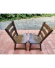 Duo de chaises brutalistes chêne massif vintage
